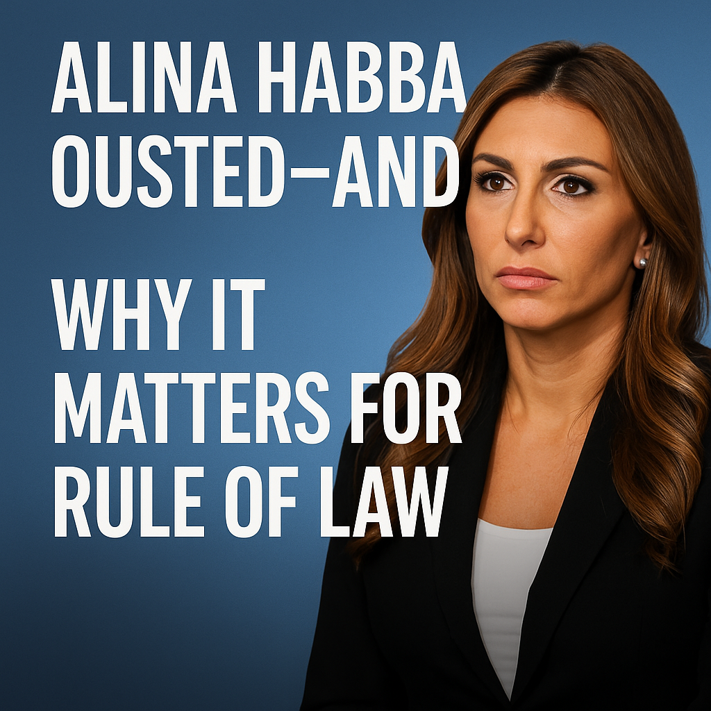 Why Alina Habba’s Dismissal Is a Warning Sign for Rule of Law